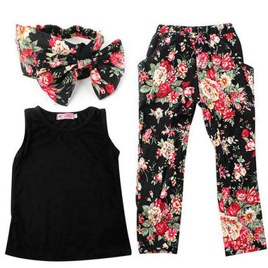 Floral Hip-Hop Style Outfit Set